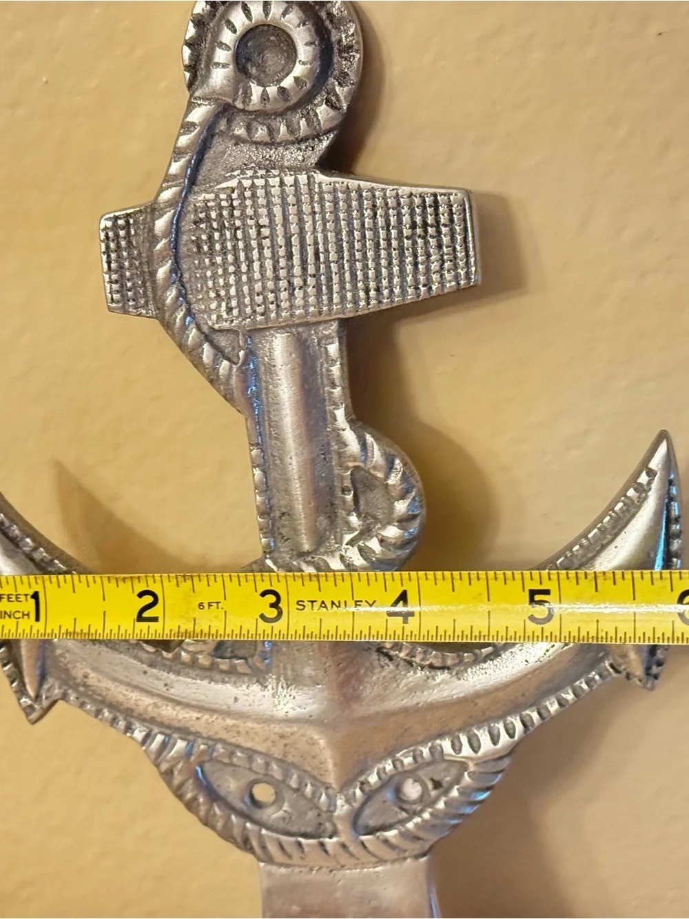 Vintage Cast Metal Nautical Anchor Double Hooks for Coats or Towels